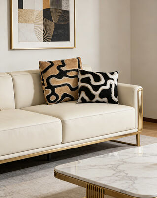 Abstract Curved Pattern Jacquard Velvet Fabric For Sofa