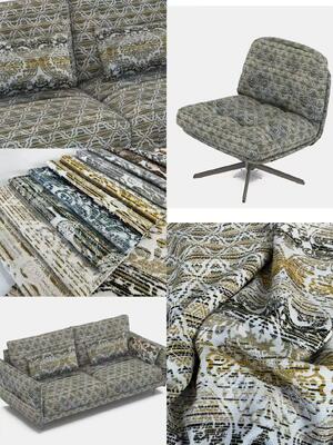 Golden Woven Jacquard Fabric For Sofa 430GSM Woven Sofa Fabric With Luxury Golden