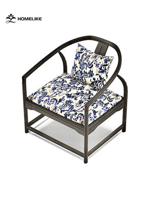 Oriental-style Blue And White Porcelain Patterns Jacquard Velvet For Sofa