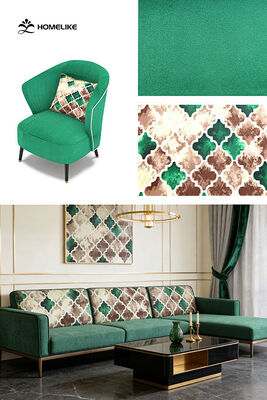 Antique Clover-Printed Velvet Fabric for Home Textile Applications