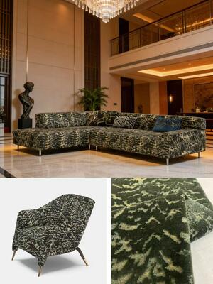 Heavy Weight 590GSM Velvet Jacquard Sofa Fabric