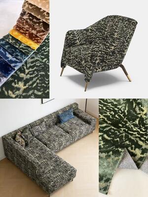 Heavy Weight 590GSM Velvet Jacquard Sofa Fabric