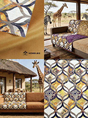 East African Safari Chic Print Velvet----"Serengeti Rhythm" Fabric