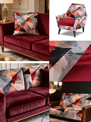 100% Polyester Geometric Prism Modern Printed Velvet For Home Textile