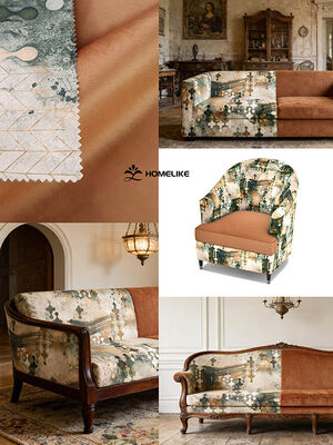 Italian Renaissance-Inspired European Vintage Printed Velvet for Furniture
