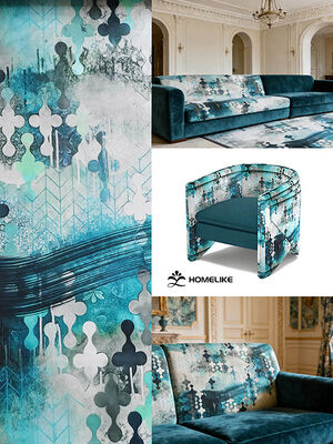 Italian Renaissance-Inspired European Vintage Printed Velvet for Furniture