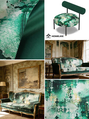 Italian Renaissance-Inspired European Vintage Printed Velvet for Furniture