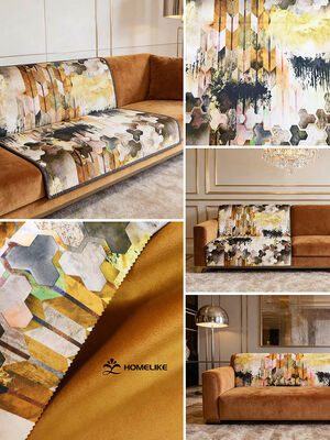 Modern Light Luxury Abstract Art Style Print Velvet For Sofa