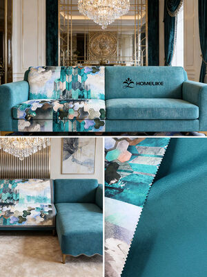 Modern Light Luxury Abstract Art Style Print Velvet For Sofa