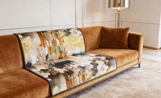 Modern Light Luxury Abstract Art Style Print Velvet For Sofa