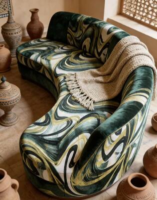 250GSM  abstract digital printing fabric for sofa