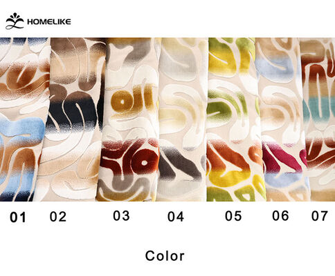 Gradient Geometric Jacquard Velvet with Color Stripes---Homelike