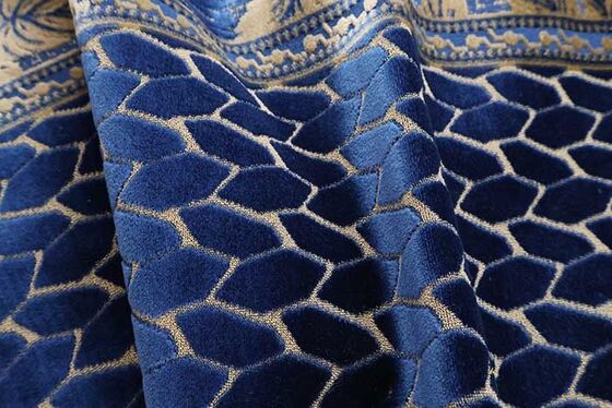 100% Polyester Luxury Tropical Leaf Jacquard Velvet For Sofa