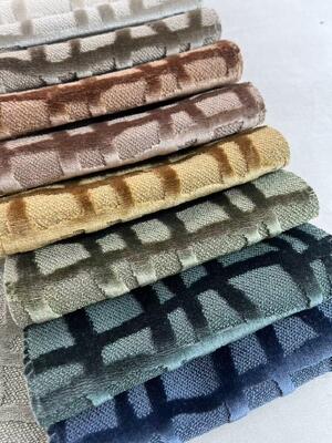 100%Polyester Cut Pile Jacquard Velvet Fabric For Sofa