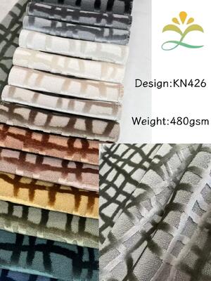 100%Polyester Cut Pile Jacquard Velvet Fabric For Sofa