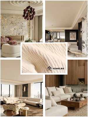 Vertical Wavy Texture / Undulating Wave Texture Chenille Fabric For Sofa