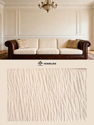 Vertical Wavy Texture / Undulating Wave Texture Chenille Fabric For Sofa