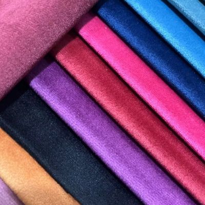 Comfortable Velvet Material Fabric High Density With Good Color Performance