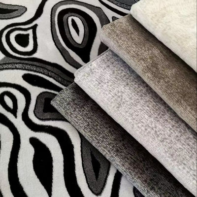 Multi Color Velvet Jacquard Fabrics Flame Retardant For Upholstery