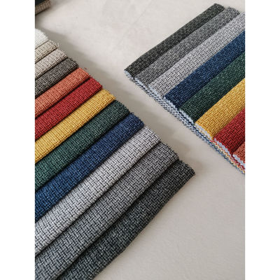 100% Polyester Linen Sofa Fabric Embossed For Home Decoration