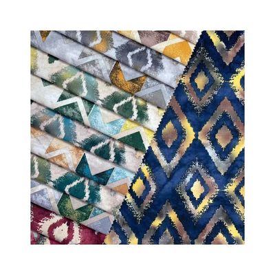 Knitted Digital Print Fabric White Holland Velvet 100% Polyester Fabric For Sofa Textile
