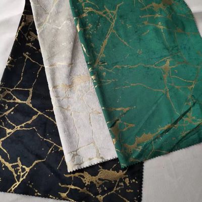 Soft Wrinkle Resistant Foiled Velvet Fabric Metallic Foil Fabric High Density
