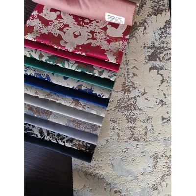 Polyester Jacquard Customized Flower Print Fabric Velvet Sofa Fabric