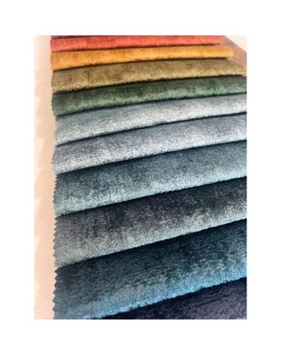 Blue Embossed Polyester Fabric Velvet Upholstery Fabric For Sofa