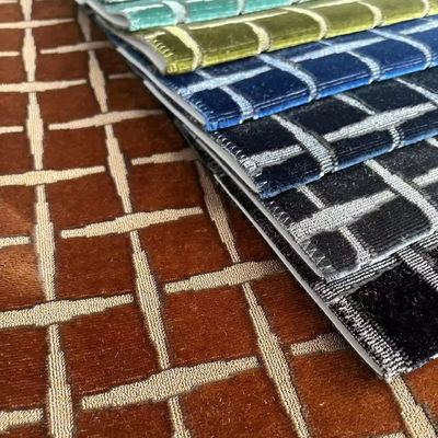 Jacquard Velvet Sofa Fabric 100% Polyester Home Textile Fabric For Decoration