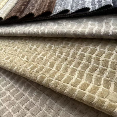 Glue Embossed Knitted Velvet Fabric Polyester Woven Fabrics Multi Colors Sofa Fabric Factory
