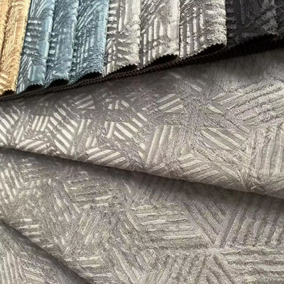 Glue Deep Embossed Velvet Knit Fabric Luxury Style Soft For Sofa
