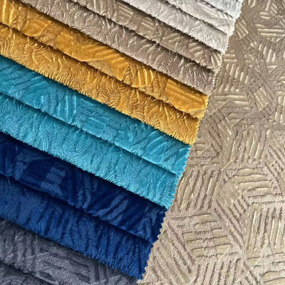 Breathable Knitted Velvet Sofa Fabric Colorful For Decoration Sofa Fabric Factory