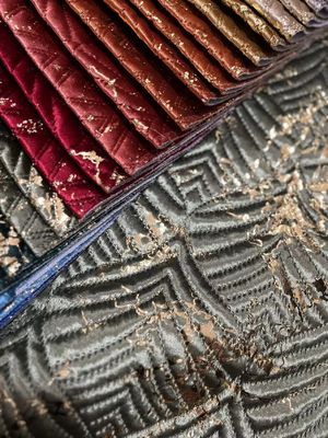 Breathable Soft Metallic Foil Print Fabric Foil Printed Velvet Fabric