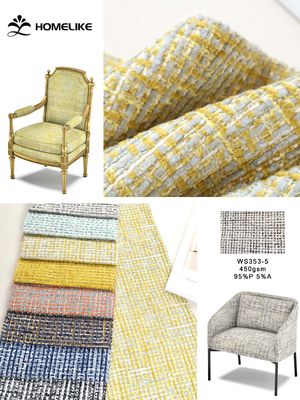 Two-tone Crosshatch Pattern Woven Chenille Fabric For Sofa Upholstery